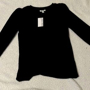 New with tags, long sleeve, light weight black sweater